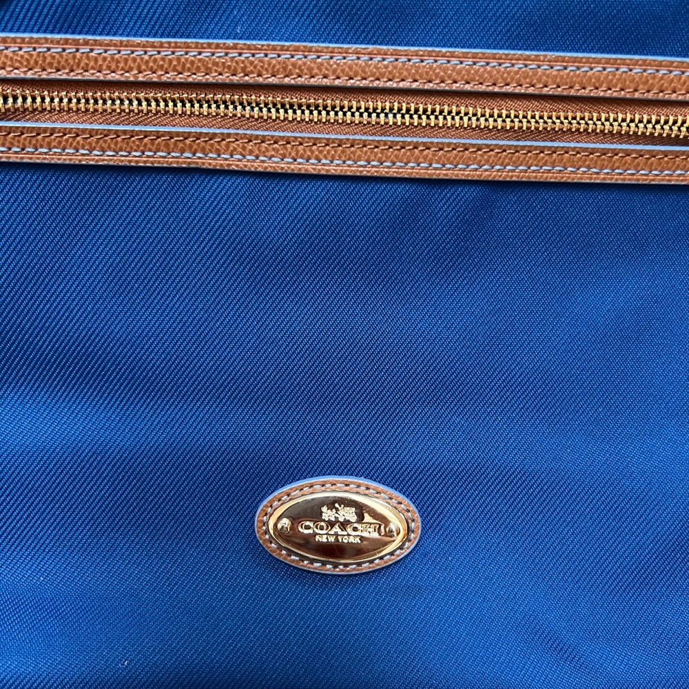 Coach Royal Blue and Brown Tote Bag - Picture 3 of 10